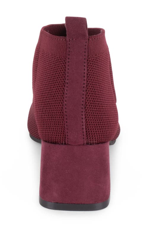 Tahari Corniche Block Heel Knit Bootie In Burgundy