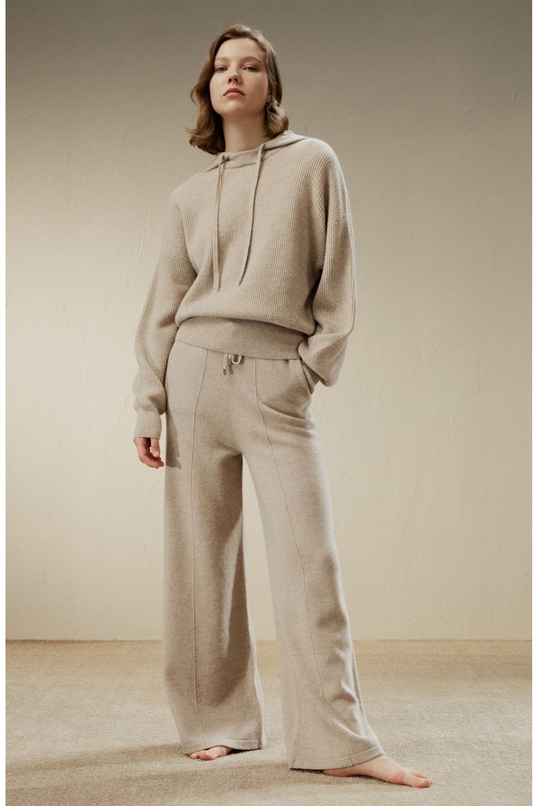 Women's Fluid Cashmere SweatPants, Alternate, color, Beige