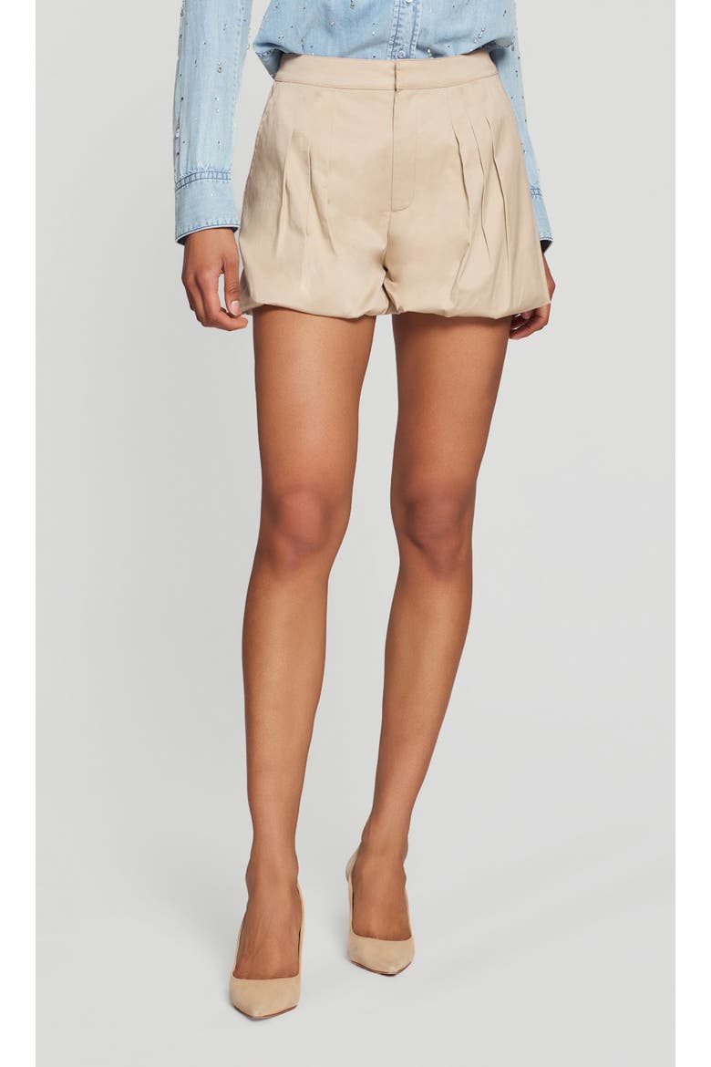 Oria Cotton Sateen Bubble Shorts, Alternate, color, Light Khaki