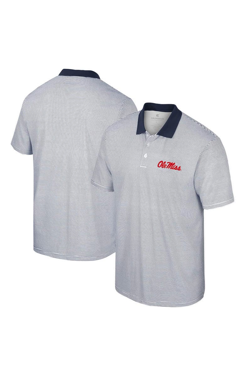COLOSSEUM Men's Colosseum Navy Ole Miss Rebels Tuck Striped Polo Shirt, Main, color,