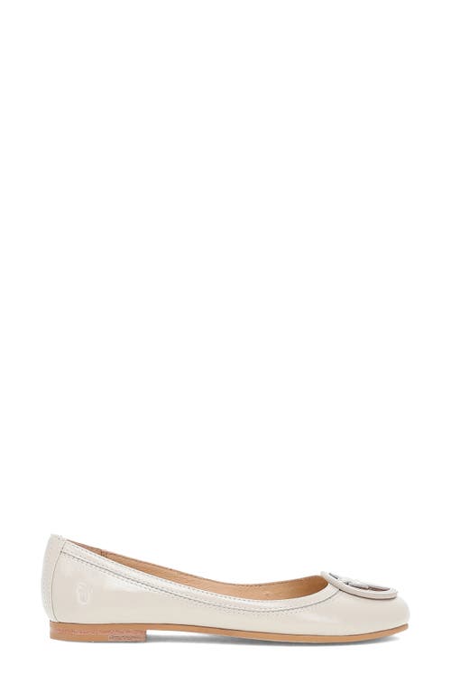 Frye Carson Logo Ballet Flat In Ivory
