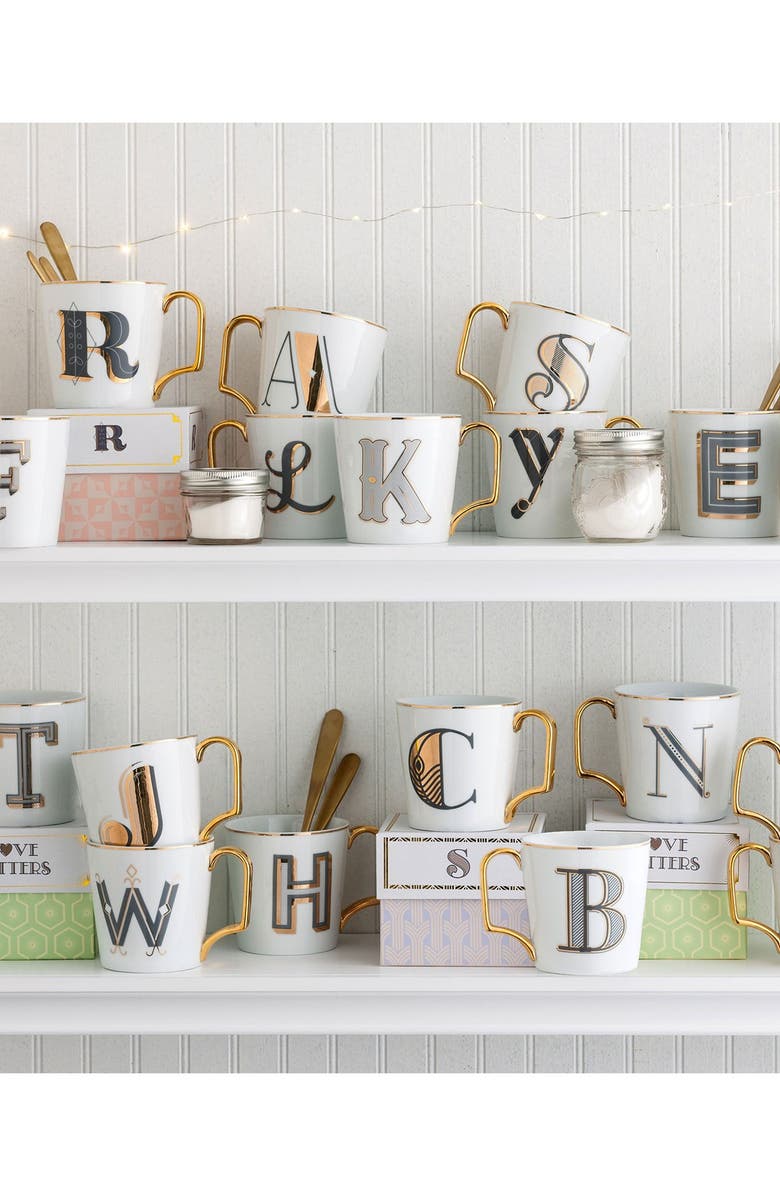 Rosanna Monogram Porcelain Coffee Mug, Alternate, color, 