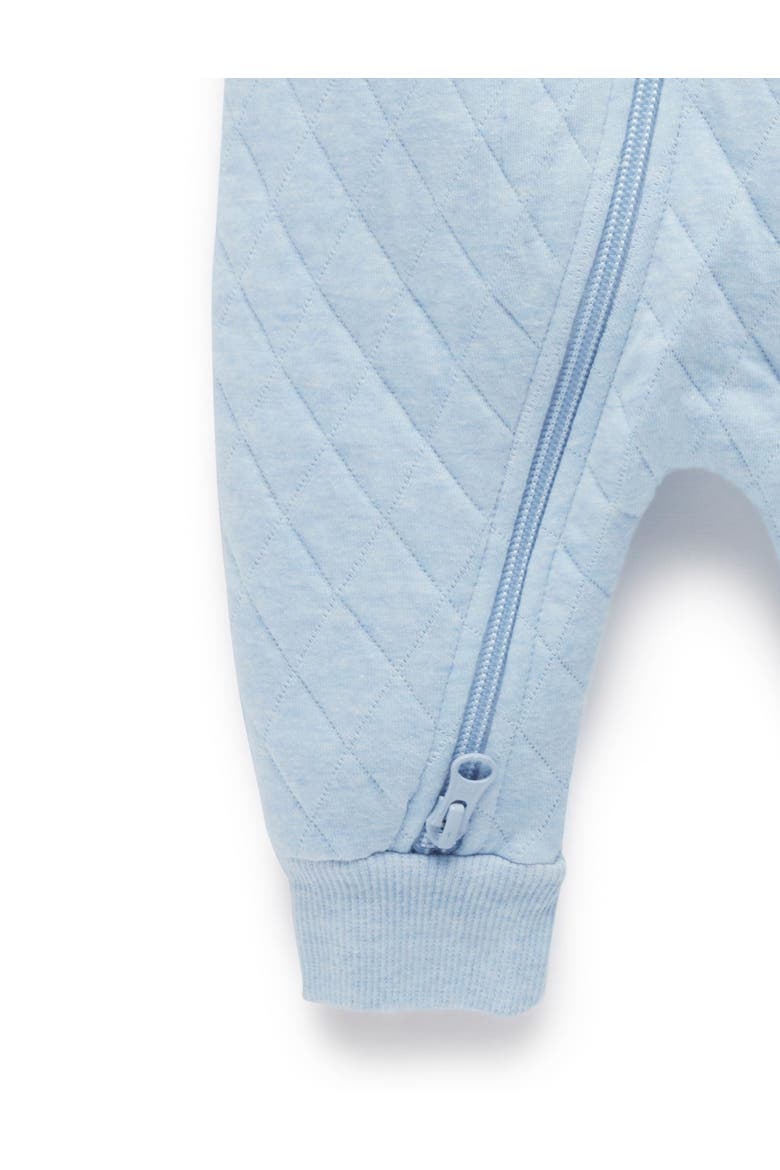 Quilted Hooded Coverall Onsie, Alternate, color, Pale Blue Melange