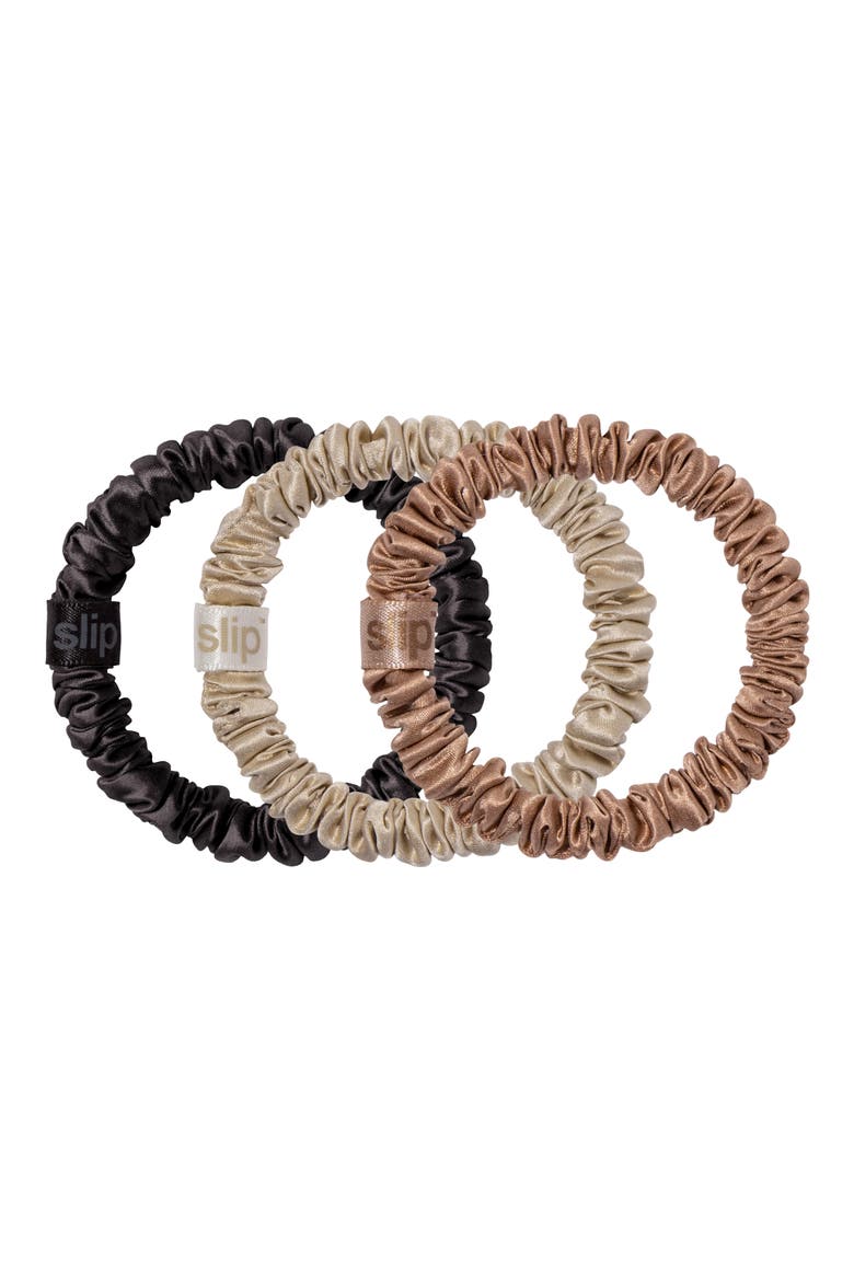 Thea Pure Silk Skinny Scrunchie Set, Alternate, color, THEA