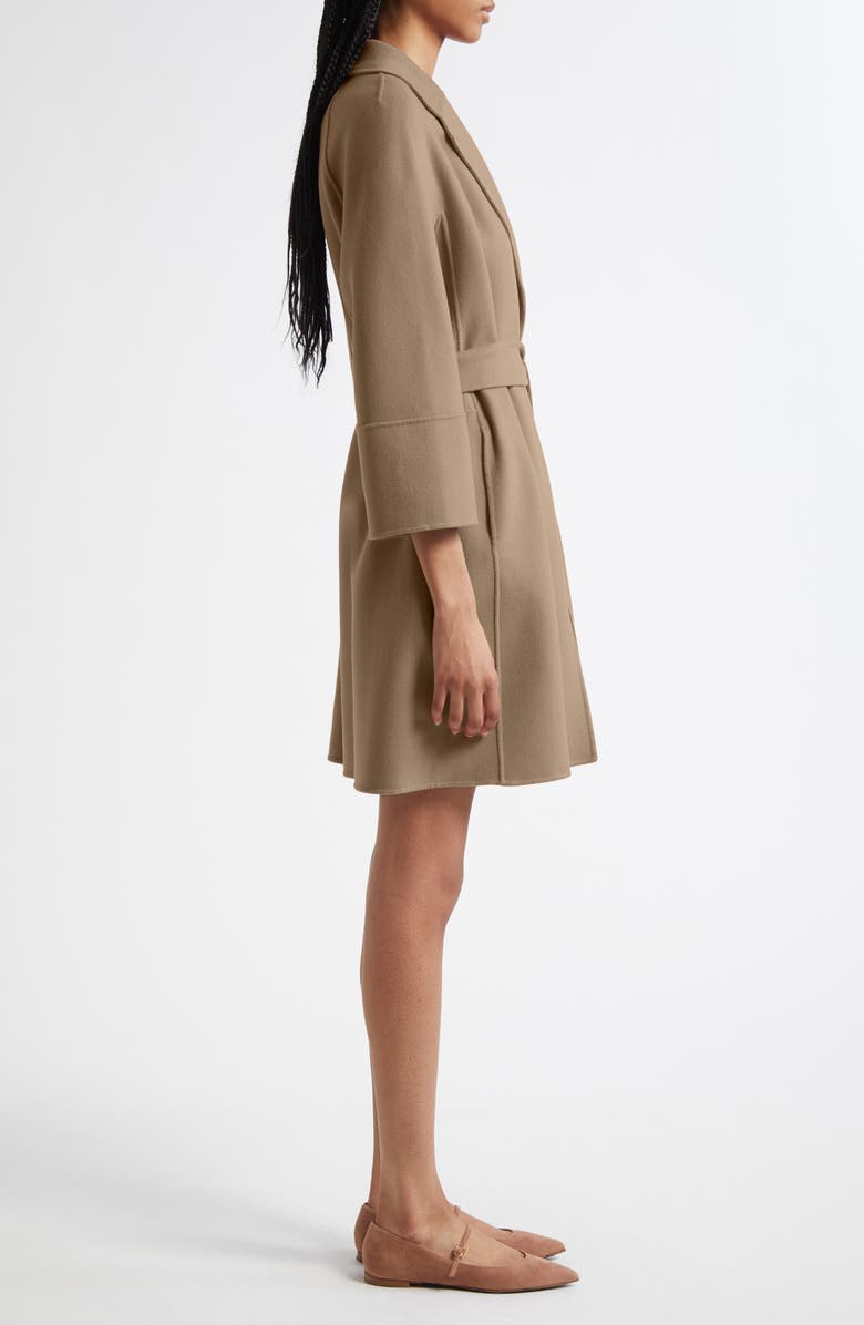 Max Mara Arona Double Face Virgin Wool Belted Coat, Alternate, color, Turtledove