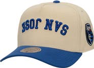 Mitchell & Ness Men's Mitchell & Ness  Cream/Blue San Jose Earthquakes Upside Down Pro Pinch Snapback Hat