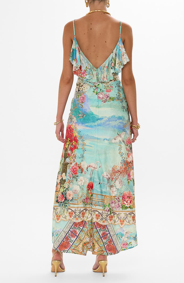 Camilla The Jewellery Museum Ruffle Trim Silk Slipdress, Alternate, color, The Jewellery Museum