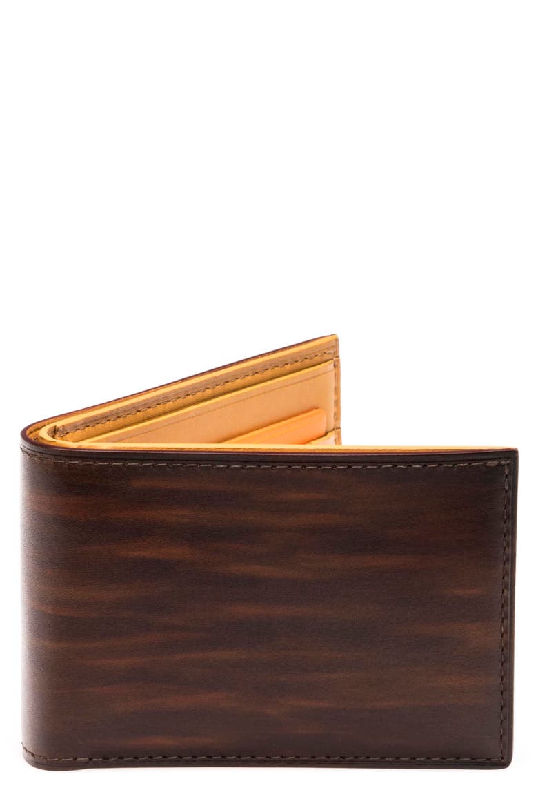 Slim Leather Bifold Wallet, Main, color, TABACO