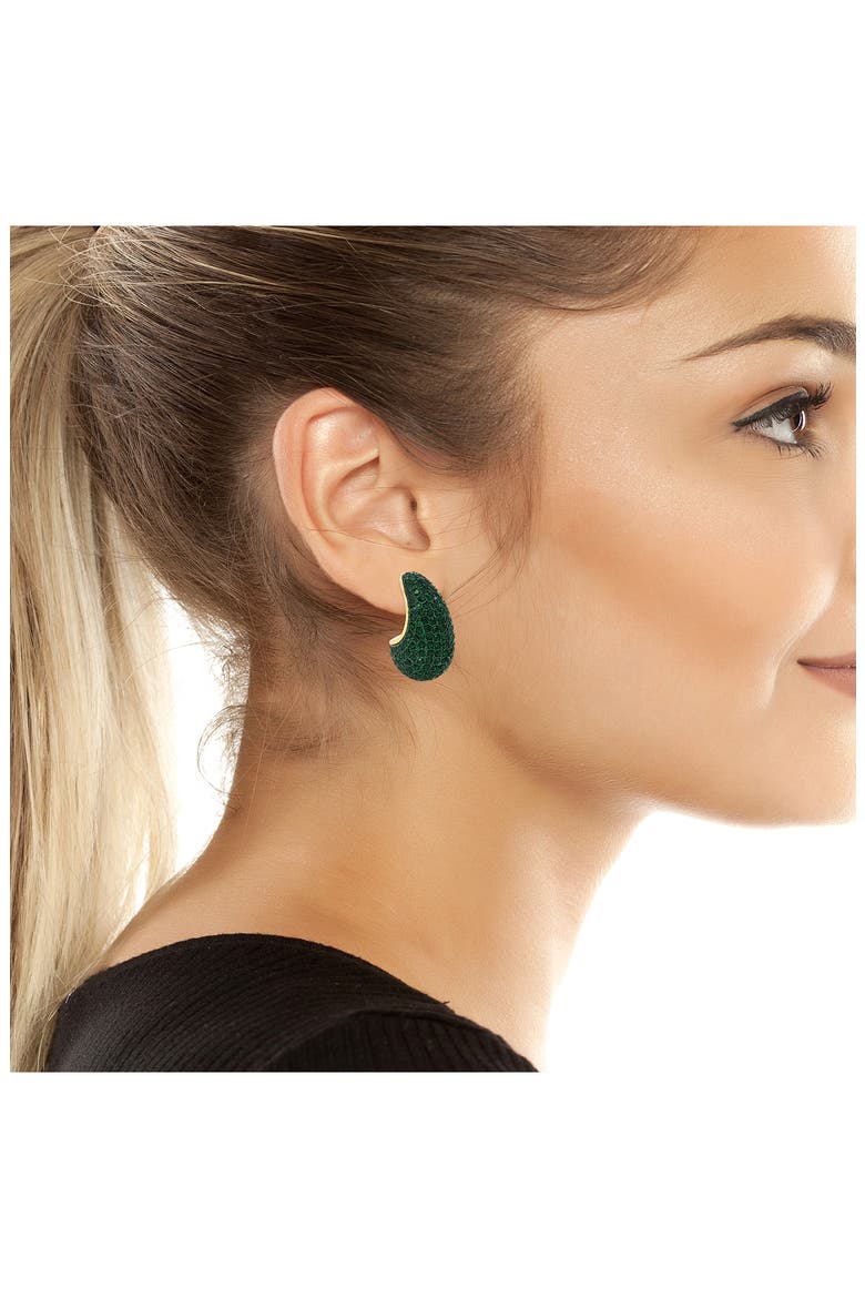 Crystal Dome Drop Earrings, Alternate, color, GREEN