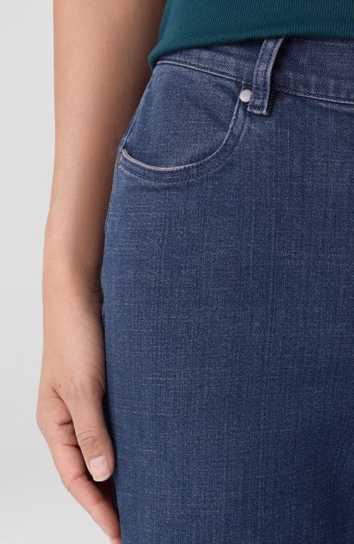 Eileen Fisher High Rise Ankle Straight Leg Jeans In Medium Indigo In Blue