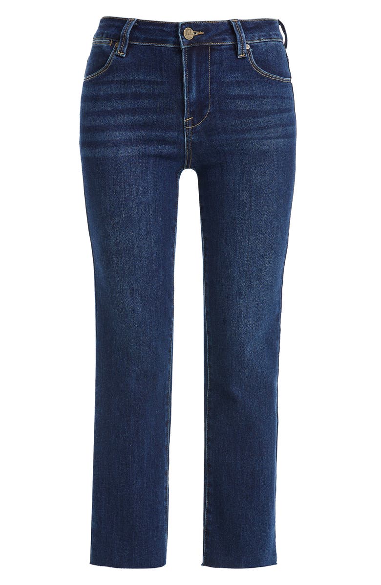 Bayeas Raw Hem Crop Straight Leg Jeans, Alternate, color, Dark Blue