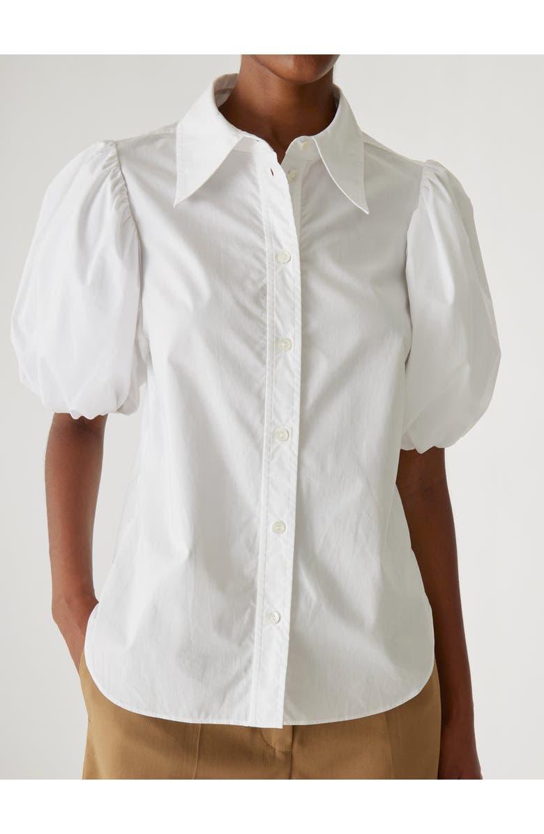 Rebecca Taylor Puff Sleeve Button Down Shirt, Alternate, color, Milk