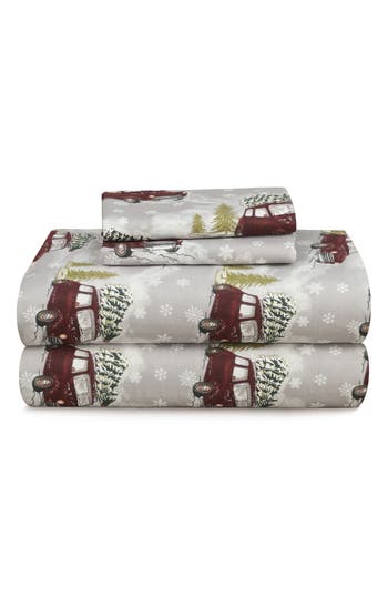 Azores Home Winter Outing Cotton Flannel Sheet Set In Multi