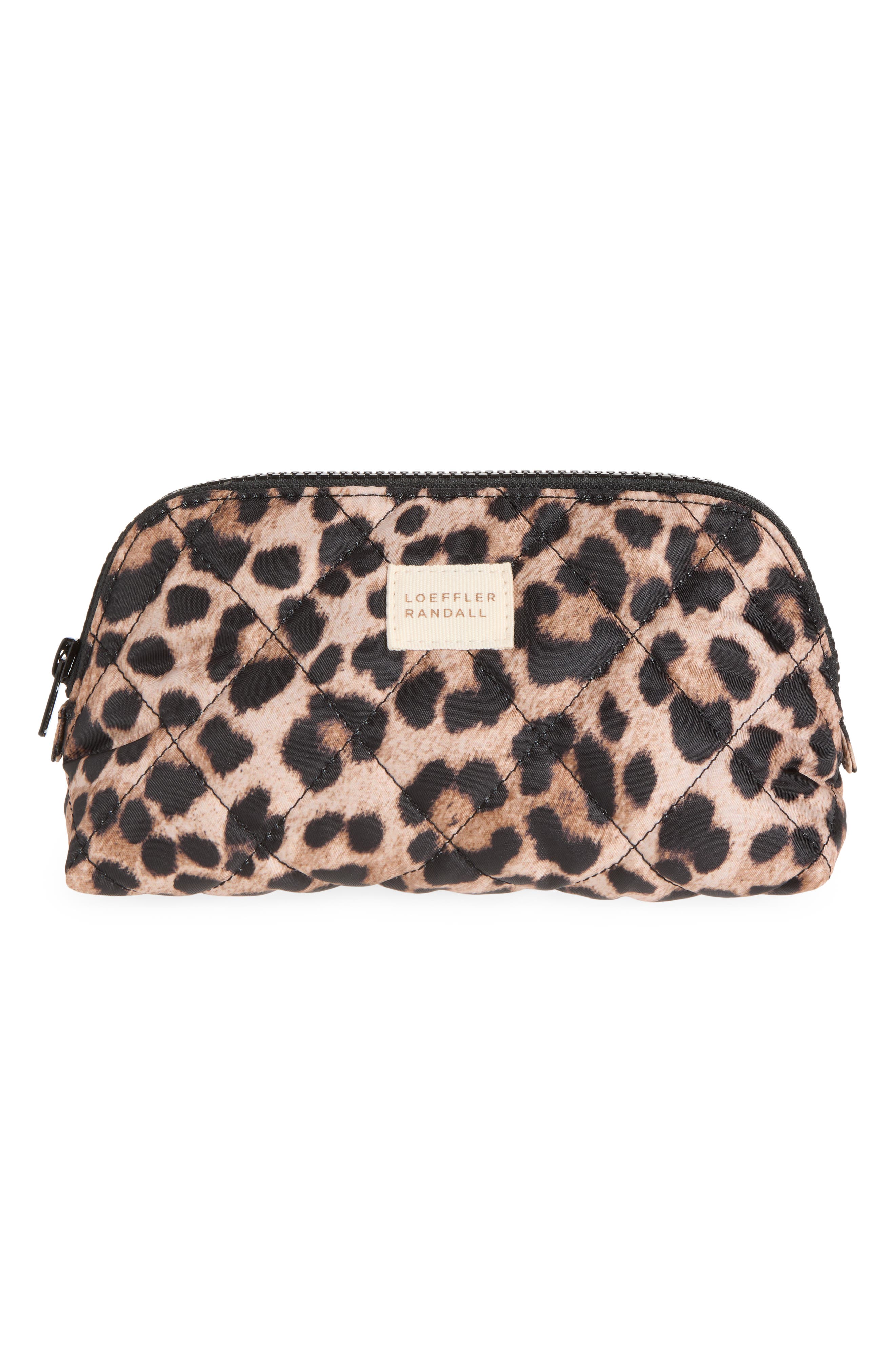Georgette Leopard Print Cosmetic Pouch, Main, color, BRUSHED LEOPARD