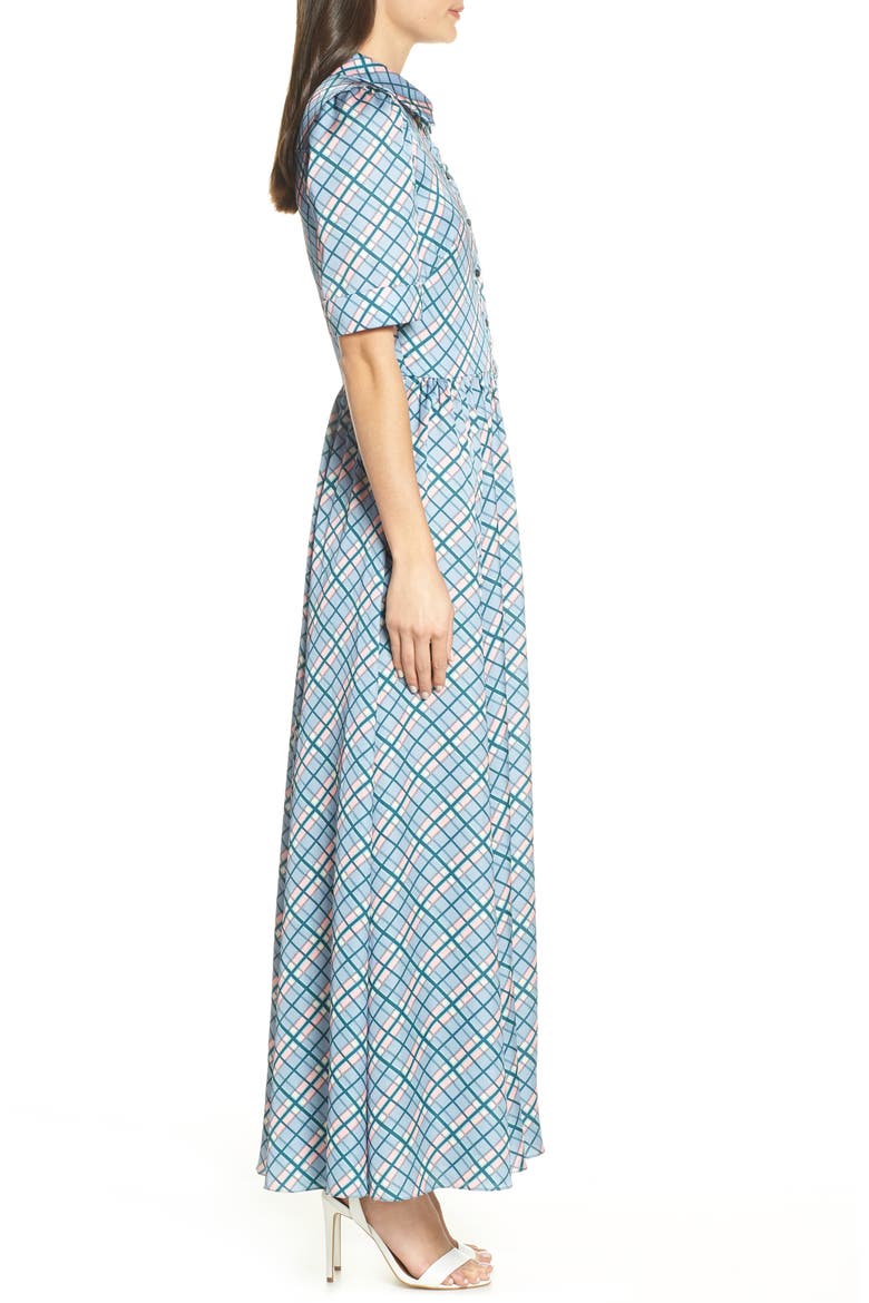 Maxi Shirtdress, Alternate, color, DENIM/ SALMON