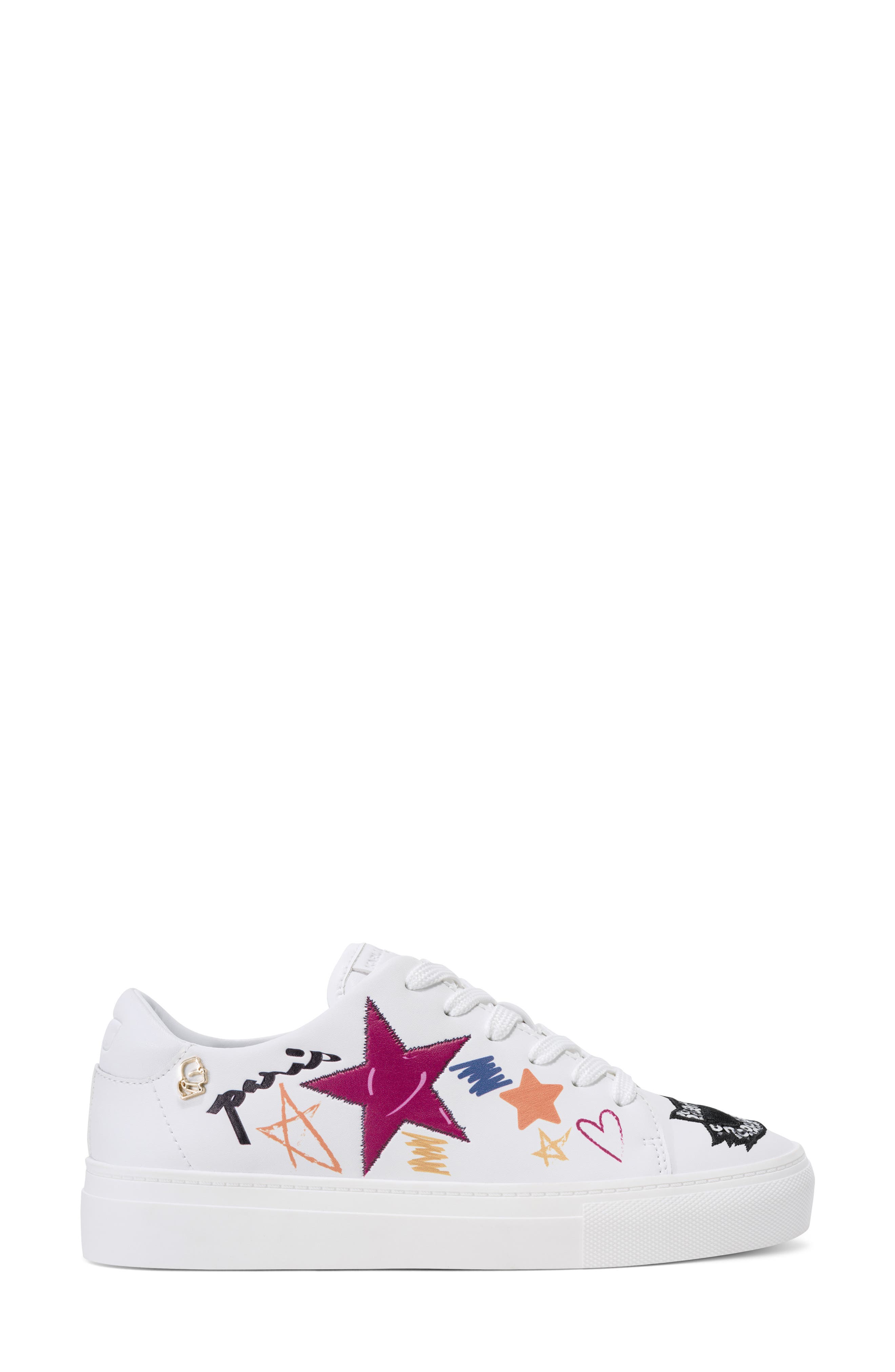 KARL LAGERFELD PARIS Cate Ikonic Sneaker, Alternate, color, Bright White