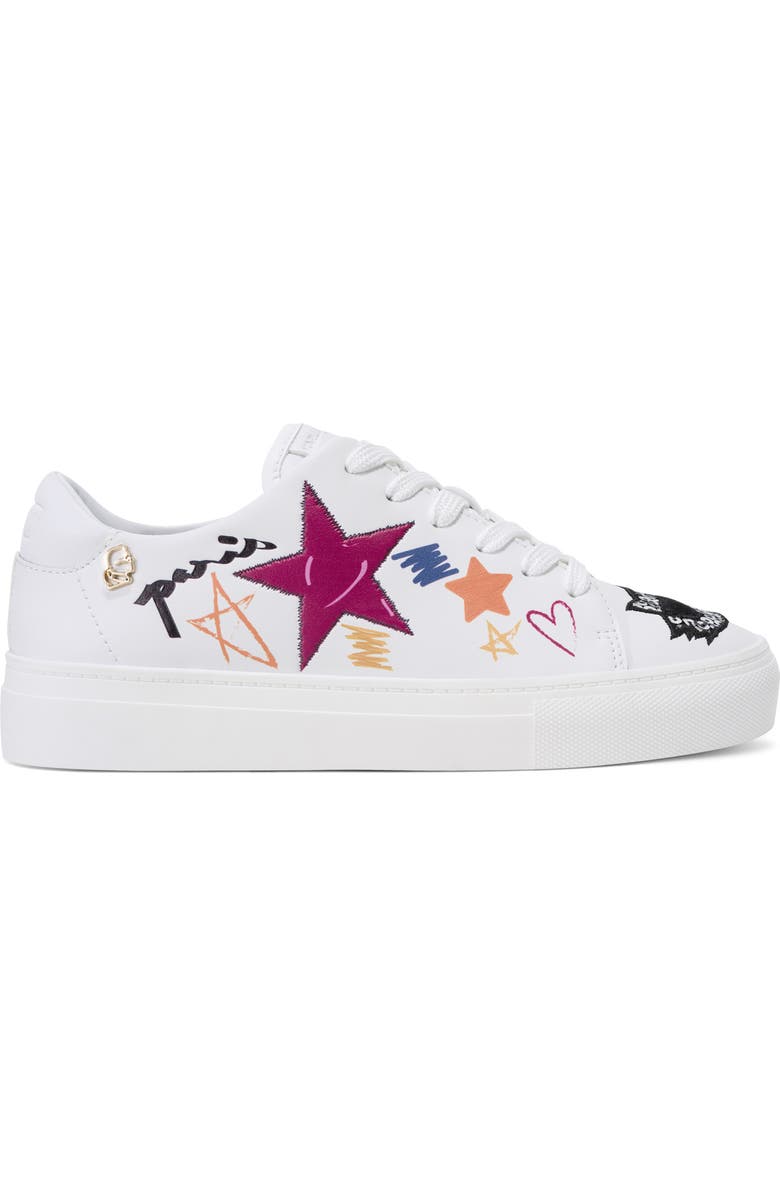 KARL LAGERFELD PARIS Cate Ikonic Sneaker, Alternate, color, Bright White