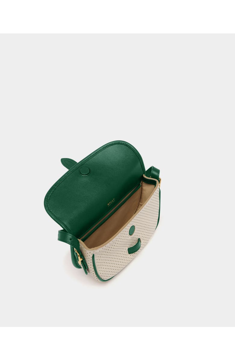 Bally Tennis Collection Minibag in Perforated Leather, Alternate, color, White