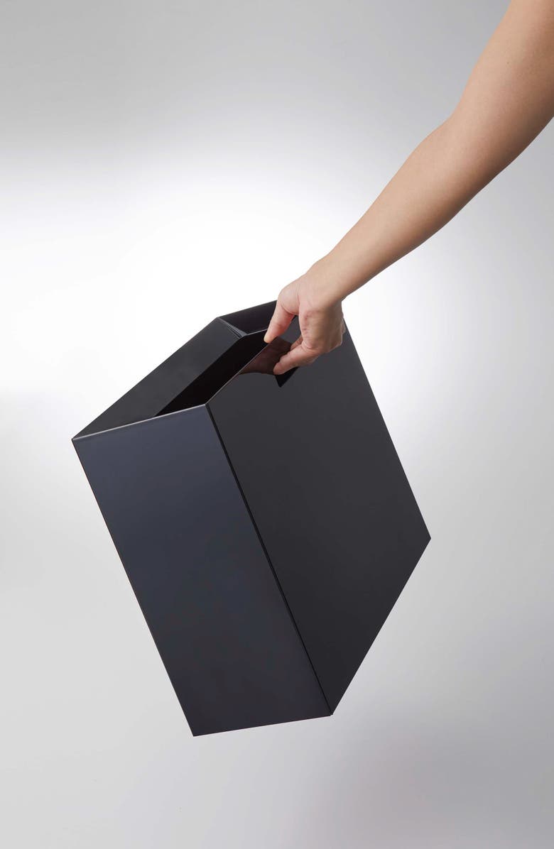 Yamazaki Wide Trash Can, Alternate, color, Black