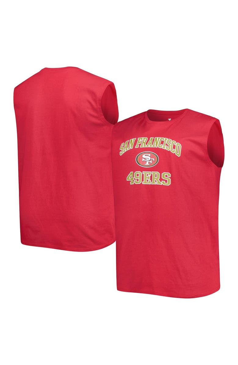 FANATICS Men's Scarlet San Francisco 49ers Big & Tall Muscle Tank Top, Alternate, color, 