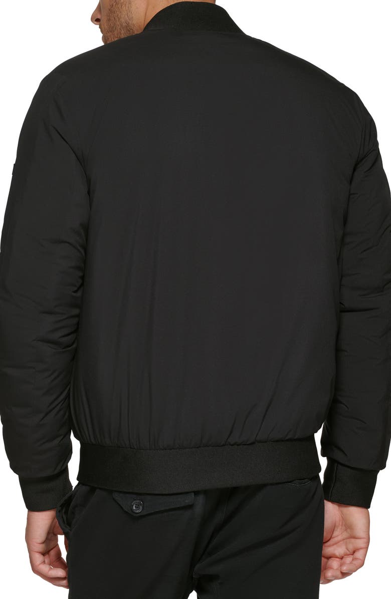 DKNY Stretch Bomber Jacket, Alternate, color, Black