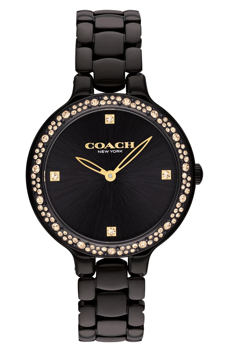 COACH Chelsea Quartz Bracelet Watch, 36mm, Main, color, Black
