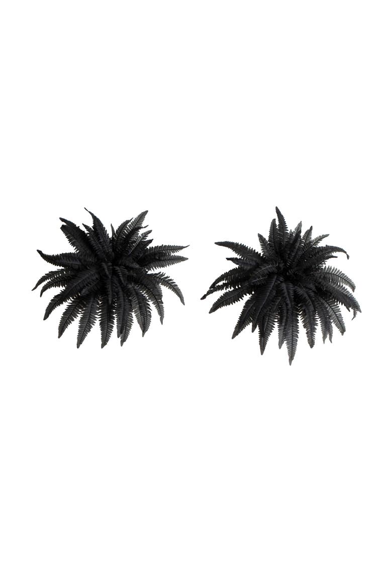 40-in Artificial Halloween Black Boston Fern - Set of 2, Main, color, Black