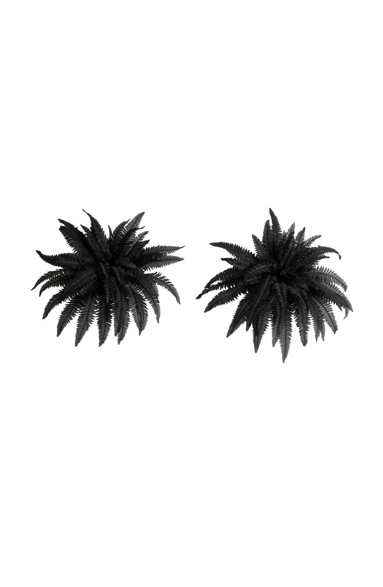 NEARLY NATURAL 40-in Artificial Halloween Black Boston Fern - Set of 2, Main, color, Black