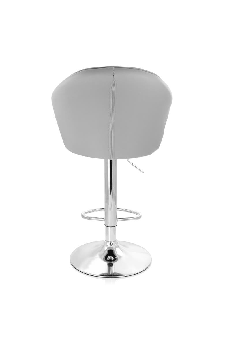 Elama 2 Piece Shell Back Faux Leather Adjustable Bar Stool, Alternate, color, Dark Gray