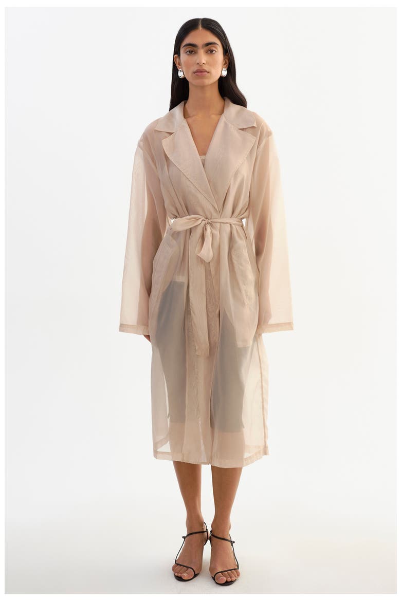 Talise | Long Sheer Coat, Main, color, Beige