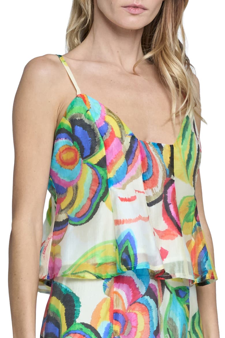 Delana Peplum Camisole, Alternate, color, CREAM MULTI