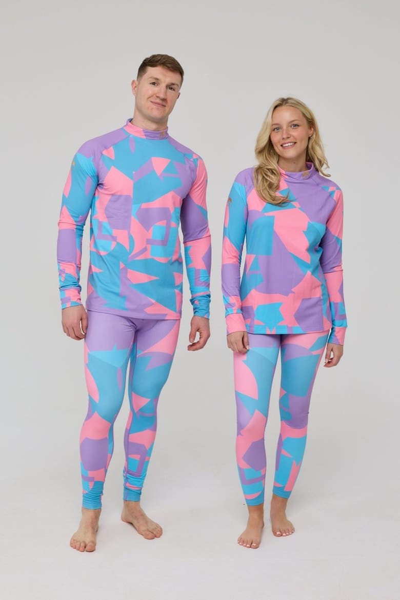Del Mar Womens Baselayer Legging, Alternate, color, Pink and Blue
