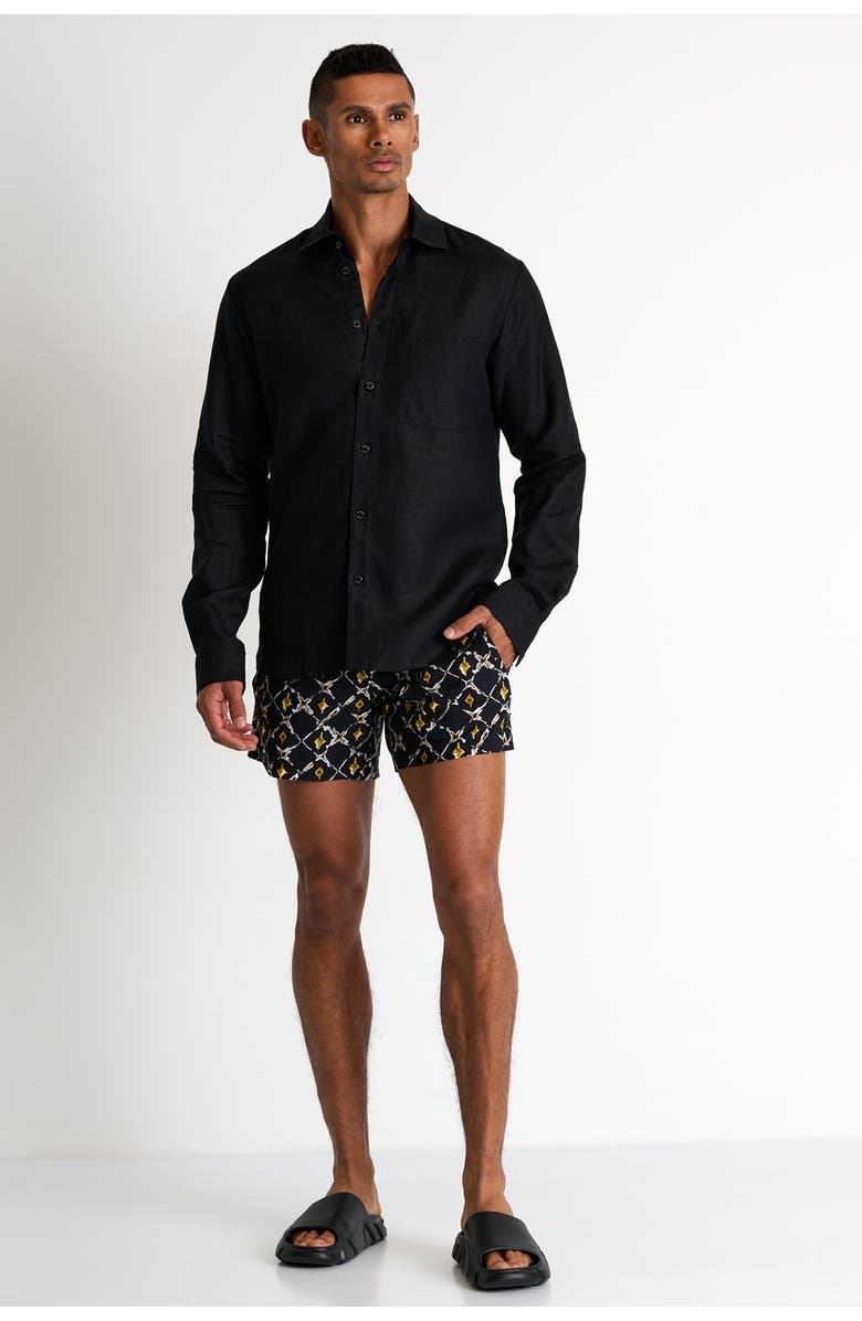 SHAN Classic fit stretch swim trunks, Main, color,