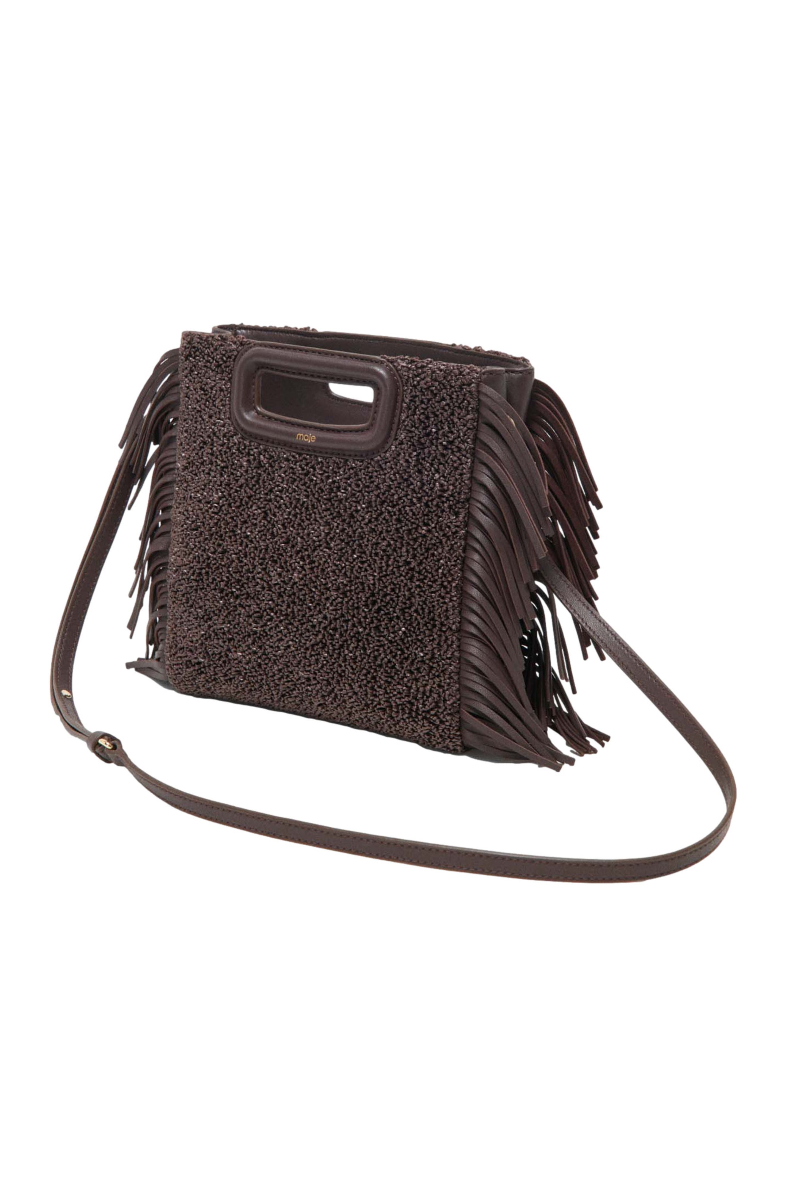 maje M new raffia, Alternate, color, Dark Brown
