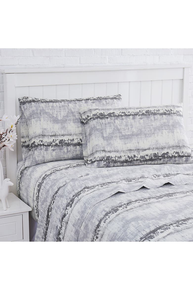 Extra Deep Pocket 300 Thread-Count Cotton Sheet Set, Alternate, color, ABSTRACTION GREY