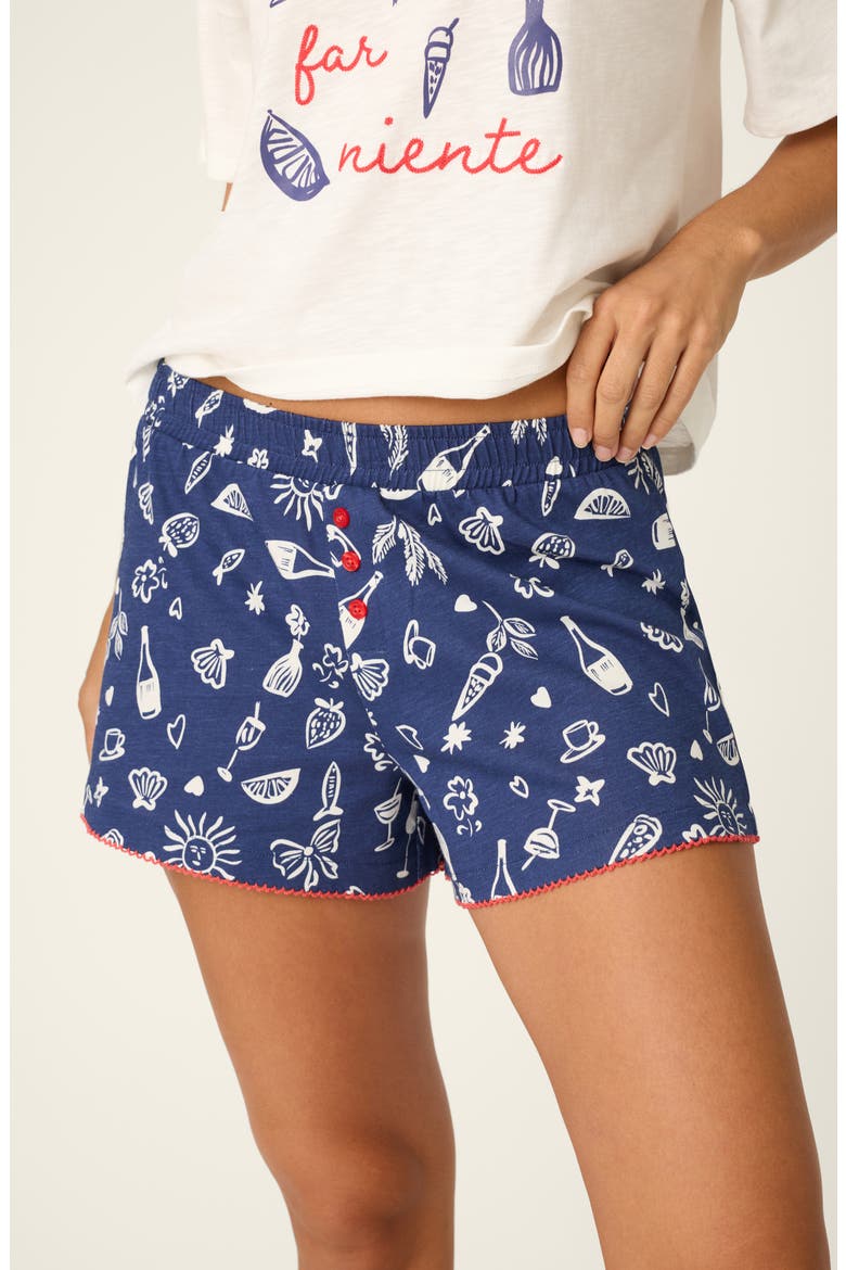 Playful Print Cotton & Modal Short Pajamas, Alternate, color, DARK NAVY
