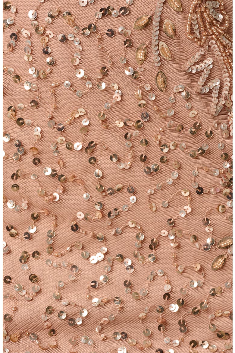 Beaded Sheath Cocktail Dress, Alternate, color, ROSE GOLD