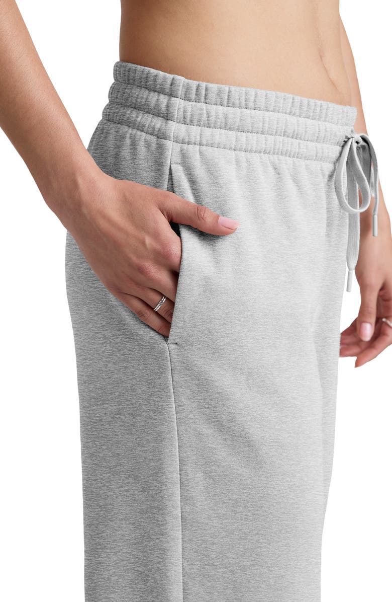 Beyond Yoga LuxeFleece Side Slit Wide Leg Pants, Alternate, color, Light Heather Gray