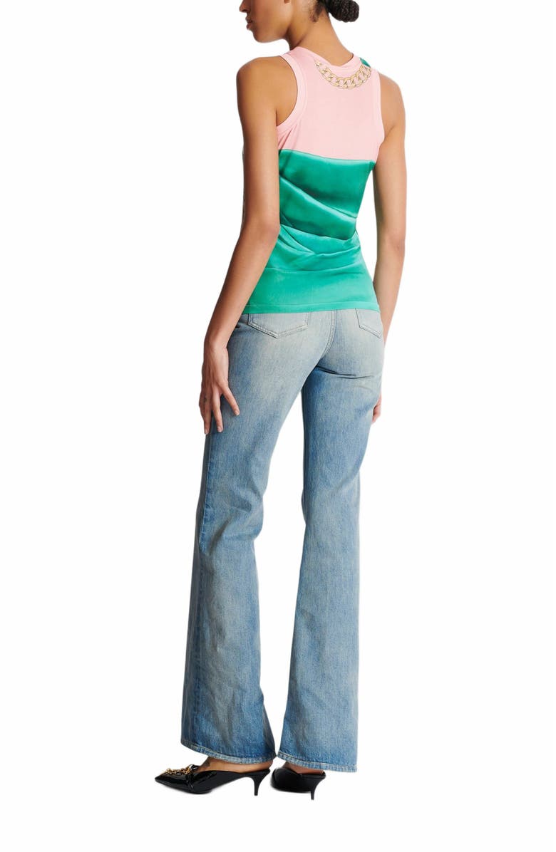 Balmain Trompe-l'oeil-style Balmain Foulard print vest top, Alternate, color, Multicolor