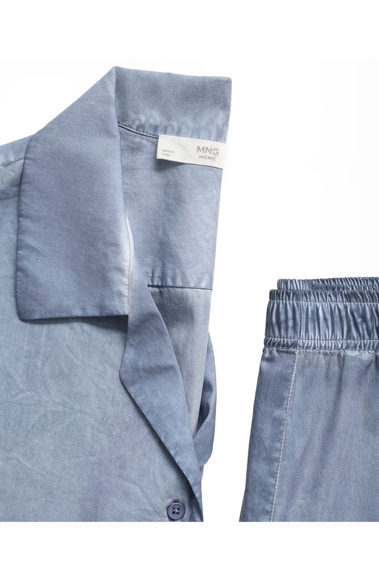 MANGO Garment-Dyed Cotton Pajama Pants, Alternate, color, Ink Blue