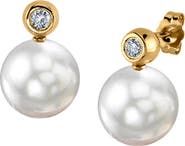 The Pearl Source White South Sea Pearl & Diamond Dakota Earrings