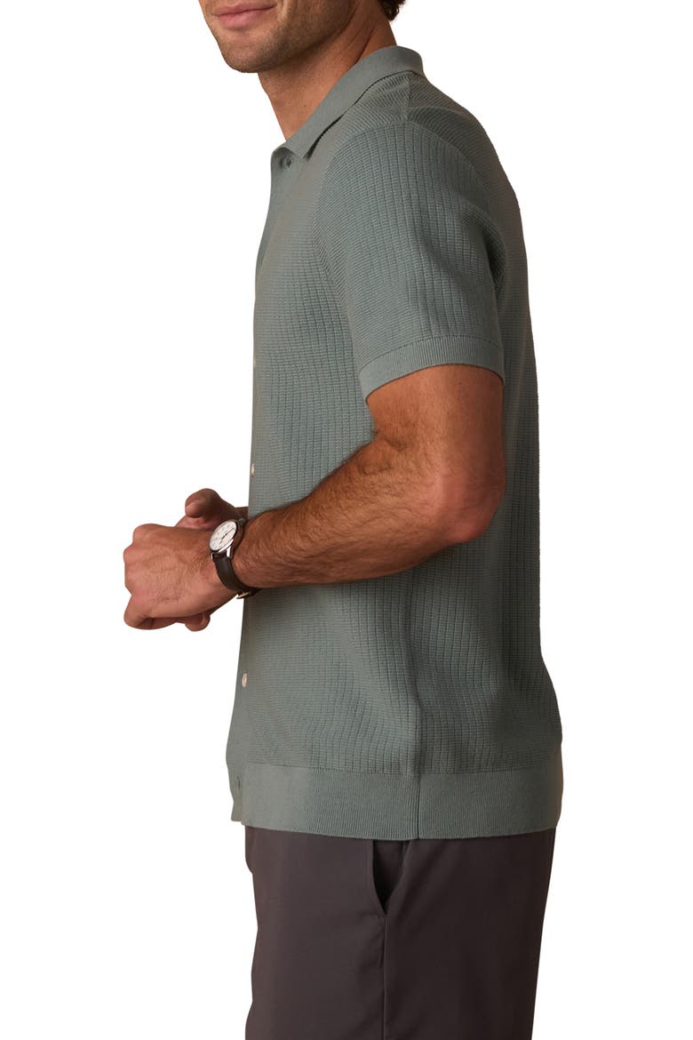 BreezeKnit Short Sleeve Button-Up Shirt, Alternate, color, JUNIPER