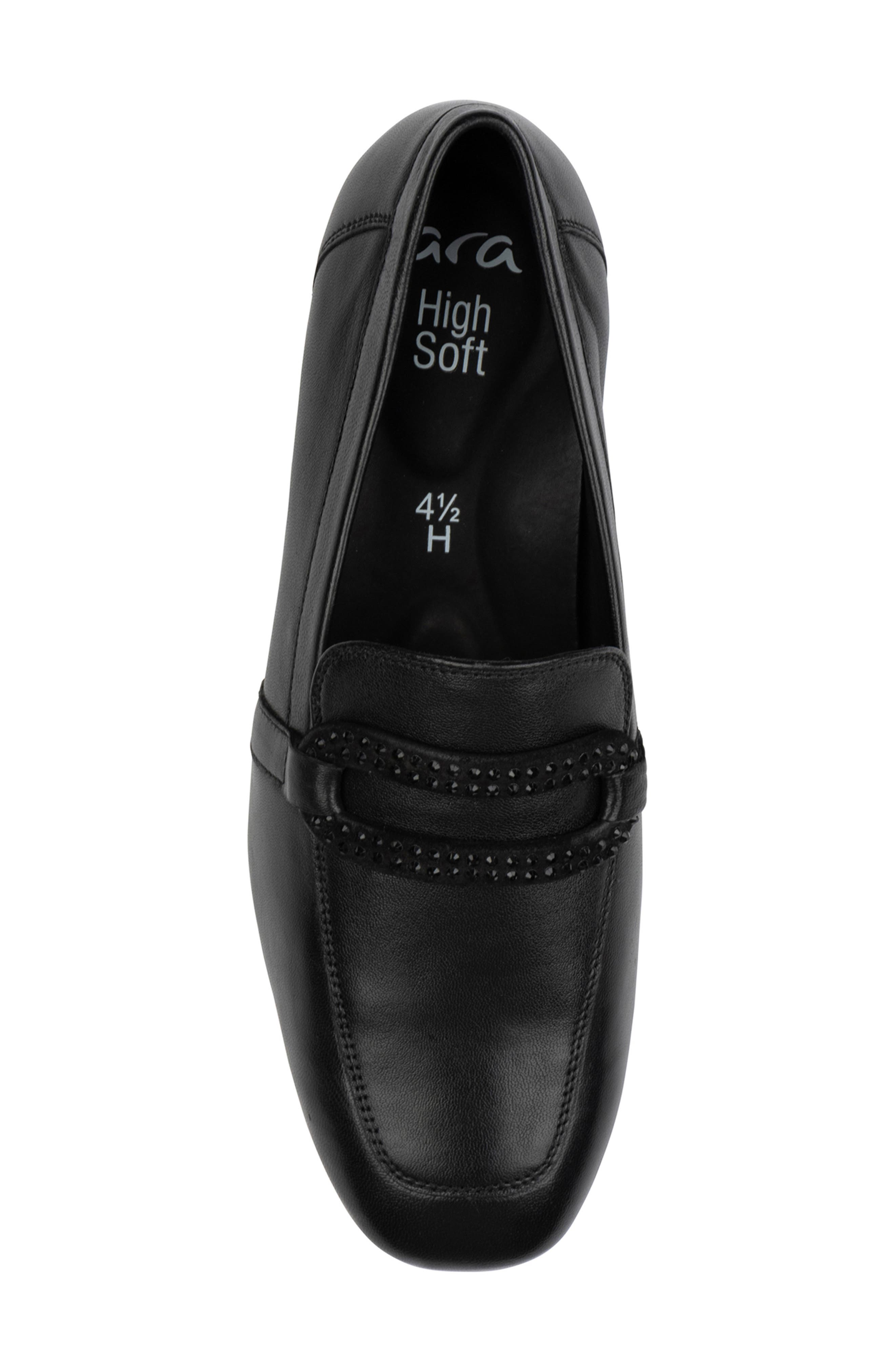 ara Lynda Rhinestone Loafer, Alternate, color, Black