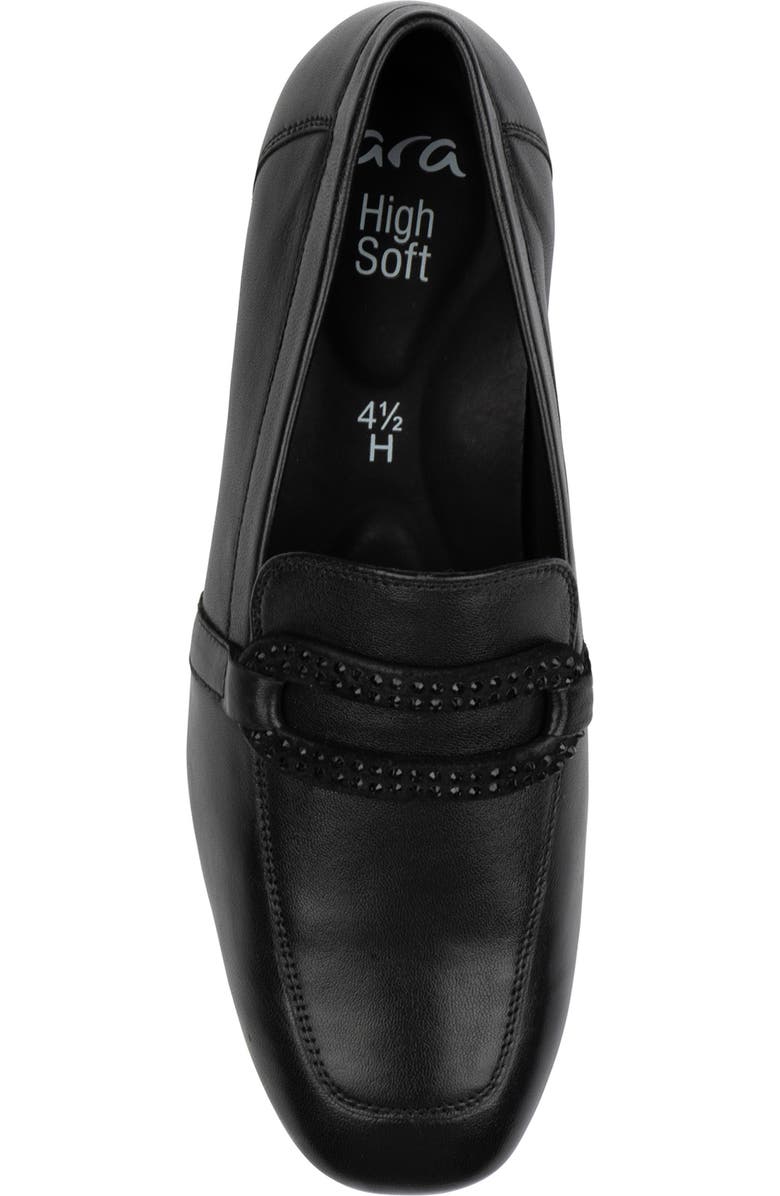 ara Lynda Rhinestone Loafer, Alternate, color, Black