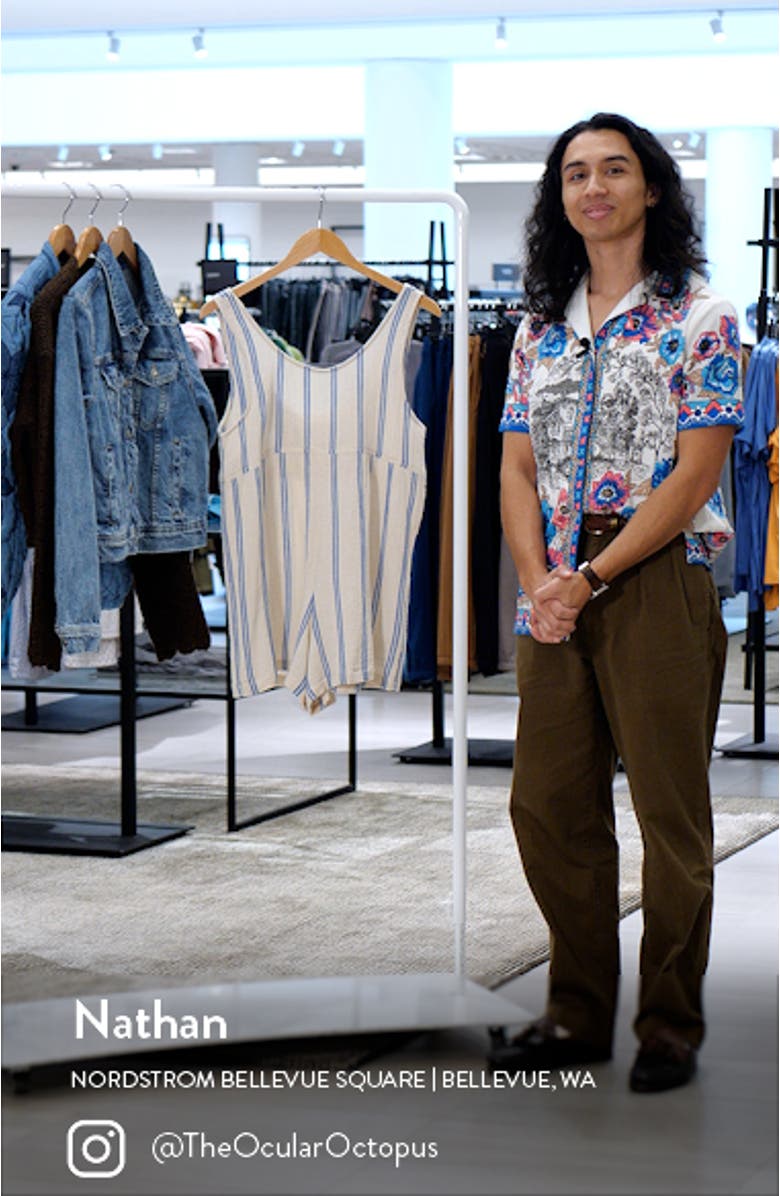 Premium Surf Stripe Cotton Romper, sales video thumbnail