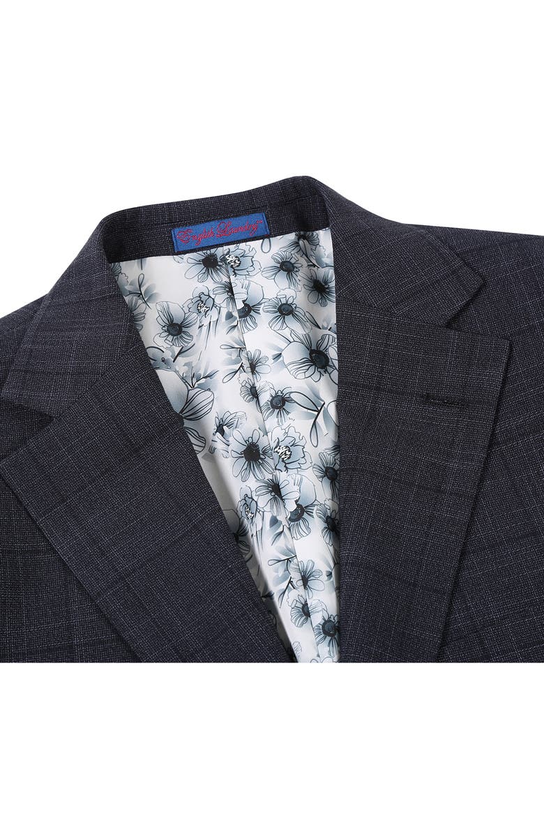 English Laundry Plaid Trim Fit Notch Lapel Two-Piece Suit, Alternate, color, Navy