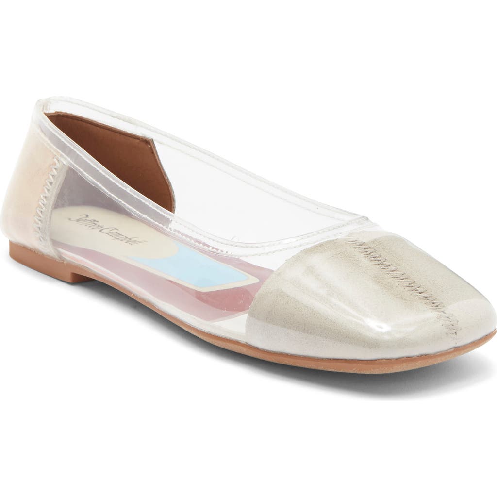 Jeffrey Campbell Perception Square Toe Flat In Transparent