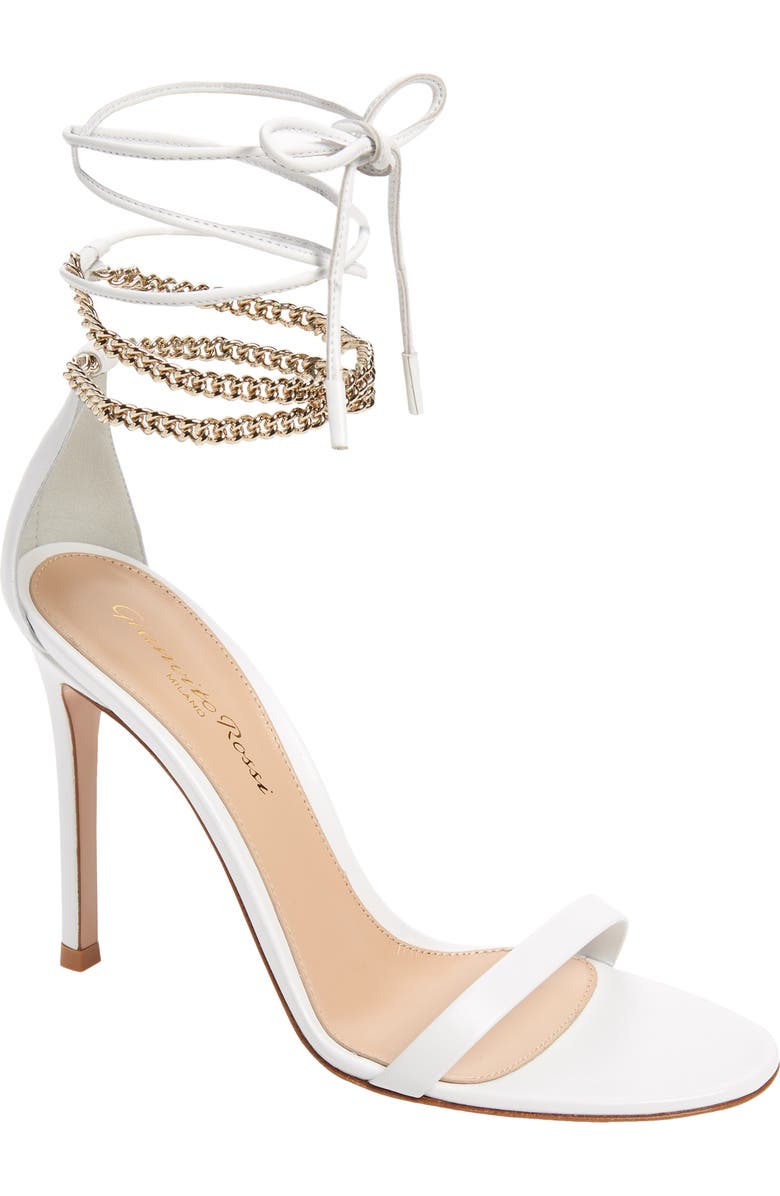 Gianvito Rossi Chain Ankle Wrap Sandal, Main, color,