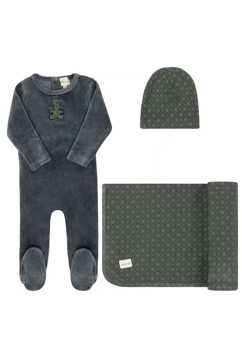 Velour Plaid Bear Collection - Take Me Home Set, Main, color, Blue