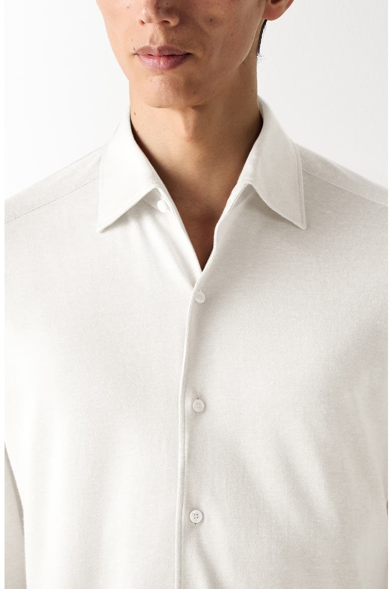 Silk, Linen & Cotton Shirt, Alternate, color, WHITE MELANGE